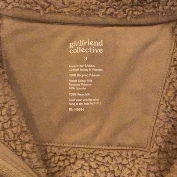 Girlfriend Collective Half-zip Fleece Jacket Mushroom Brown Size 3 (Small) - Picture 5 of 8